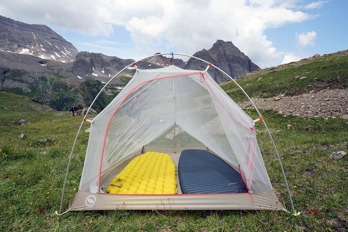 Single door (Big Agnes Fly Creek HV UL2 Solution Dye backpacking tent)